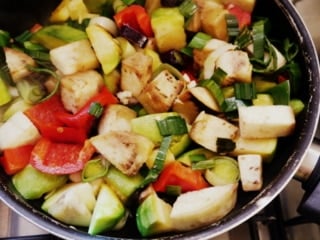 ingredientes del crumble de verduras salado