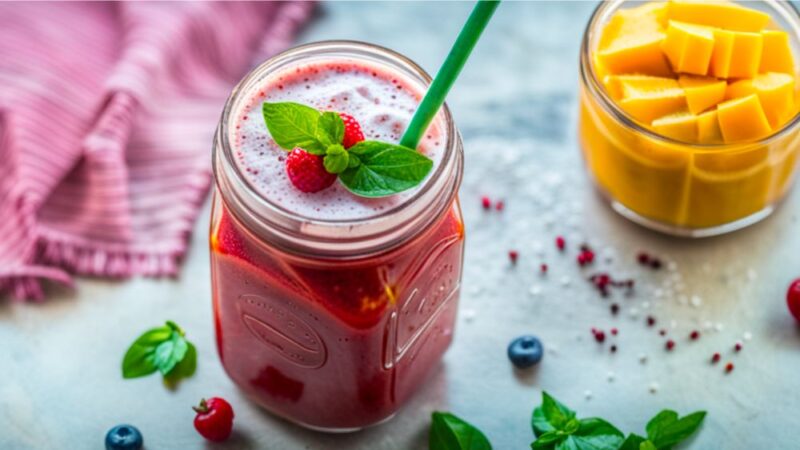 Smoothie de fresas y plátano