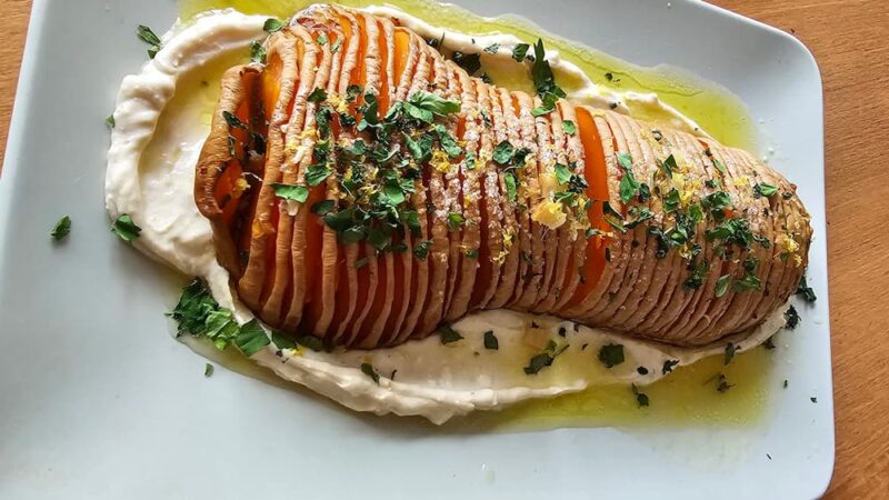 receta facil de calabaza hasselback