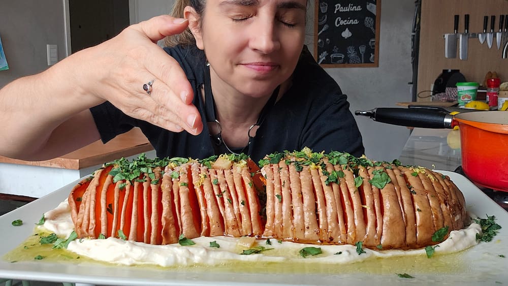 receta de calabaza hasselback