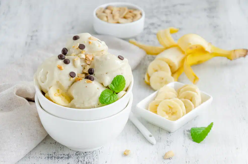 receta de helado de banana